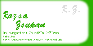 rozsa zsupan business card